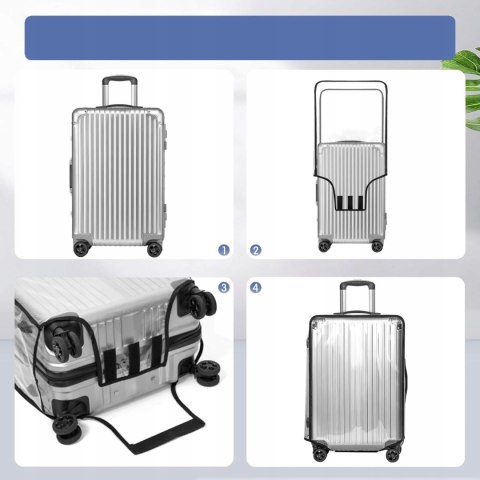 Aomiduo 2 sztuki przezroczystych pokrowców na walizkę z PCW 80 cm 30"