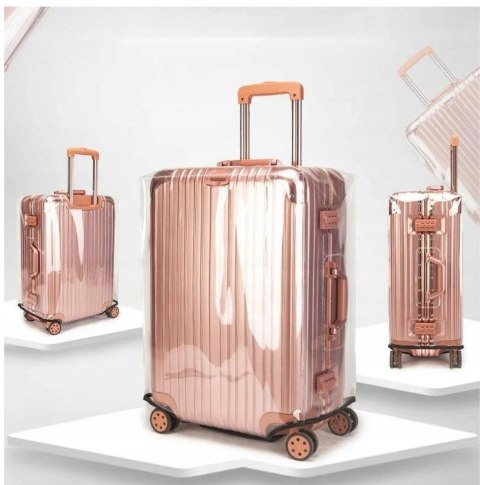 Aomiduo 2 sztuki przezroczystych pokrowców na walizkę z PCW 80 cm 30"