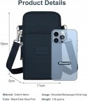Aucuu Crossbody Mała Damska Torba Na Telefon Komórkowy 7" czarna