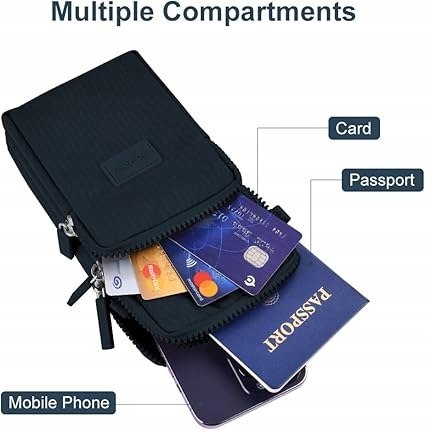 Aucuu Crossbody Mała Damska Torba Na Telefon Komórkowy 7" czarna