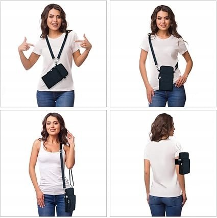 Aucuu Crossbody Mała Damska Torba Na Telefon Komórkowy 7" czarna