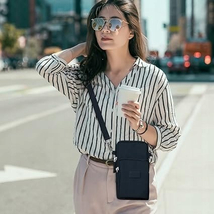 Aucuu Crossbody Mała Damska Torba Na Telefon Komórkowy 7" czarna