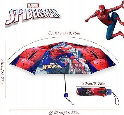 BONNYCO Parasol dziecięcy Spiderman Kompaktowy o Wzmocnionej Konstrukcji