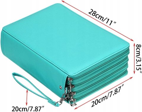 BTSKY skórzany piórnik z PU 200, składany, wielowarstwowy,