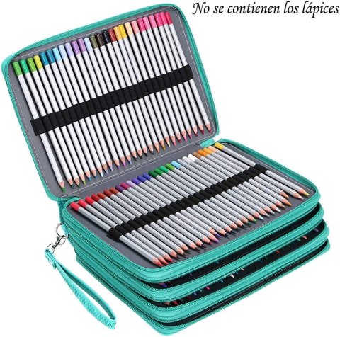 BTSKY skórzany piórnik z PU 200, składany, wielowarstwowy,