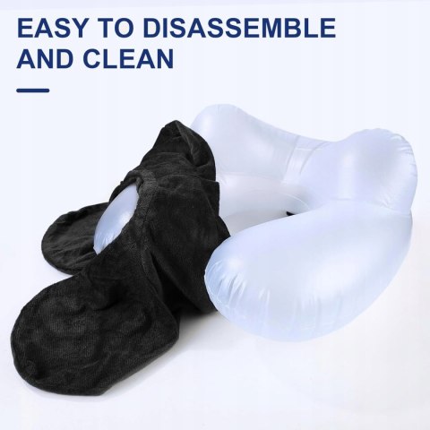 DMUCHANA PODUSZKA PODRÓŻNA NA SZYJĘ W KOLORZE CZARNYM r. L