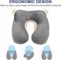 DMUCHANA PODUSZKA PODRÓŻNA NA SZYJĘ W KOLORZE SZARYM r. L
