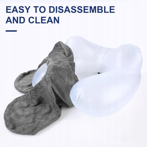 DMUCHANA PODUSZKA PODRÓŻNA NA SZYJĘ W KOLORZE SZARYM r. L