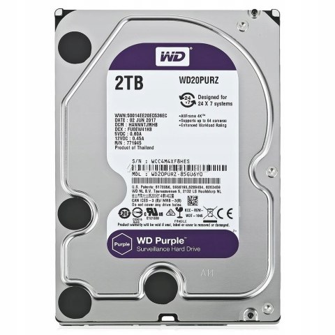 Dysk twardy Western Digital purple WD20PURZ; 2TB SATA III 3,5"