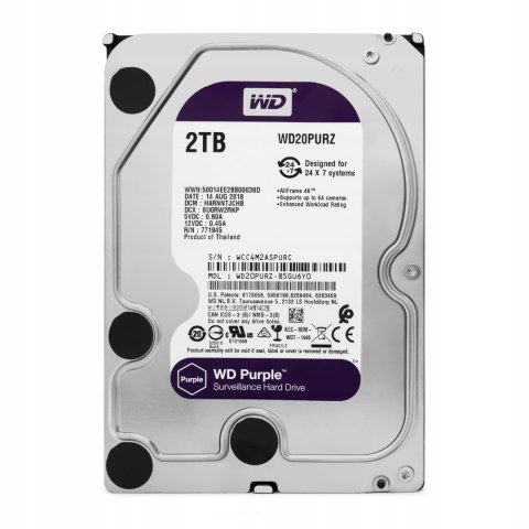Dysk twardy Western Digital purple WD20PURZ; 2TB SATA III 3,5"