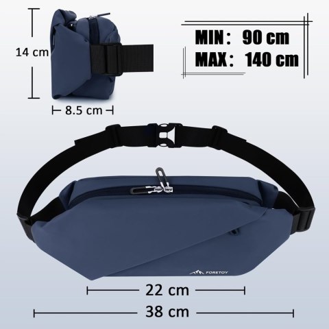 Foretoy nerka saszetka biodrowa/na ramię wodoodporna granatowa