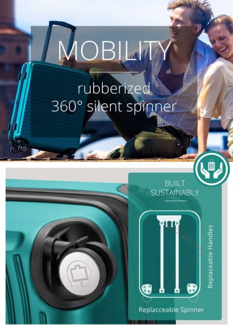 Hauptstadtkoffer Walizka twarda duża ABS 01 130 l turkusowa