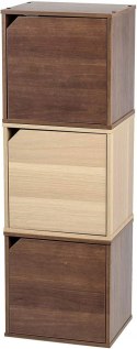 Iris Ohyama drewniana szafka z drzwiczkami QR-34D - Brązowy