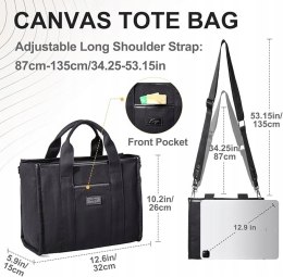 Kasgo płócienna torba crossbody damska codzienna czarny