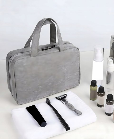 Kosmetyczka AiQInu Kosmetyczka rozkładana podróżna szary