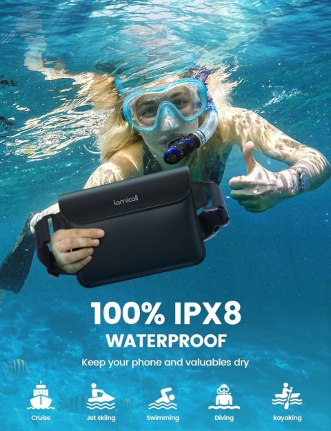 LAMICALL TORBY WODOODPORNEIPX8 Z PASKIEM CZARNE 2 SZT