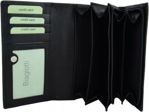 LAURA BIAGIOTTI Portfel Damski Skórzany Pojemny z Pudełkiem