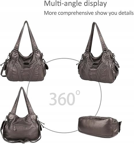 NICOLE & DORIS Bogato zdobiona damska torebka na ramię typu hobo