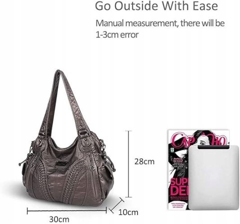 NICOLE & DORIS Bogato zdobiona damska torebka na ramię typu hobo