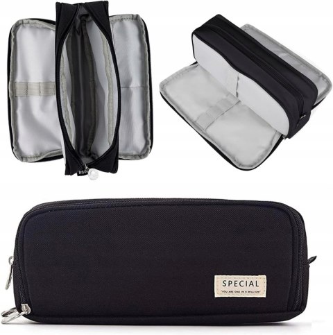 PIÓRNIK ROZKŁADANY POTRÓJNY POJEMNY NEWUPZSI CZARNY