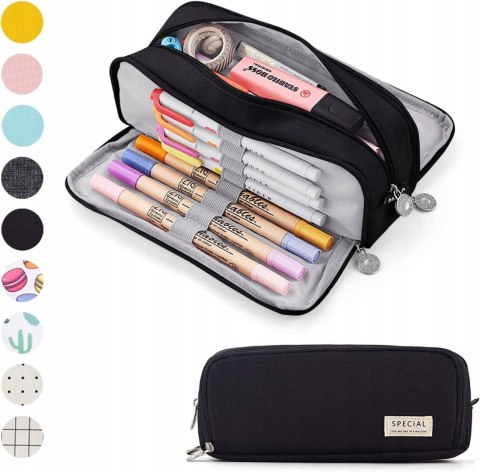 PIÓRNIK ROZKŁADANY POTRÓJNY POJEMNY NEWUPZSI CZARNY