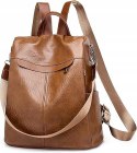 PLECAK damski klasyczny wodoodporny, torba CHARMORE, skóra PU, brązowy