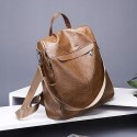 PLECAK damski klasyczny wodoodporny, torba CHARMORE, skóra PU, brązowy