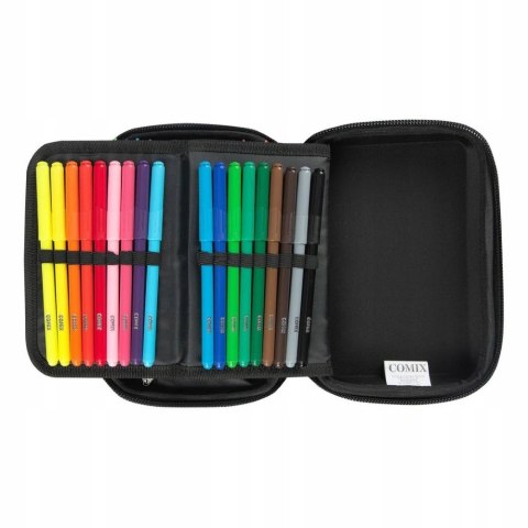 Piórnik szkolny z zawartością COMIX RAINBOW PINK 2024
