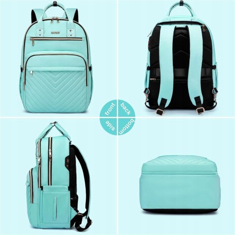 Plecak na laptopa Cafele 17,3" pikowana jasnozielony