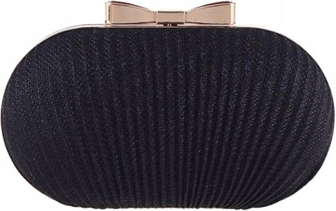 Syrads Damska kopertówka Torba wieczorowa ze złotym łańcuszkiem CZARNA