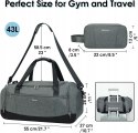 Torba podróżna sportowa + kosmetyczka SportsNew szara kieszeń na obuwie