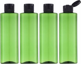 ZESTAW BUTELEK PODRÓŻNYCH 250 ML Z KLAPKĄ 4 SZT BUTELKI DO KOSMETYKÓW