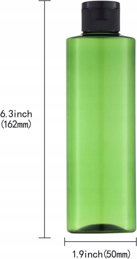 ZESTAW BUTELEK PODRÓŻNYCH 250 ML Z KLAPKĄ 4 SZT BUTELKI DO KOSMETYKÓW