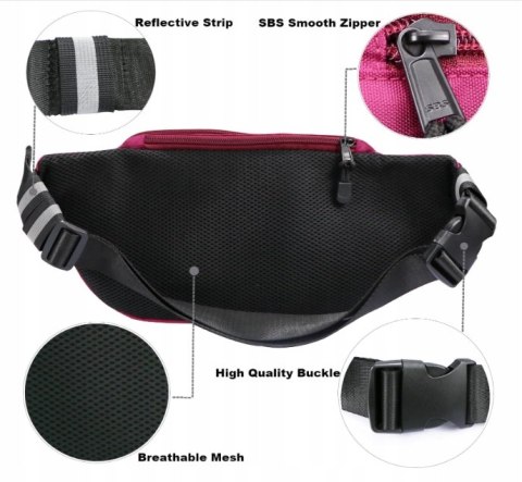 Zhaoco nerka biodrowa nerka typu bumbag z 4 kieszeniami czarna