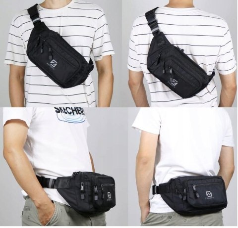 Zhaoco nerka biodrowa nerka typu bumbag z 4 kieszeniami czarna