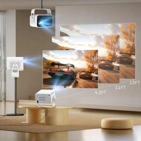 Projektor HIPPUS M11 z WiFi 6 i Bluetooth, projektor 1080P natywny 500 ANSI