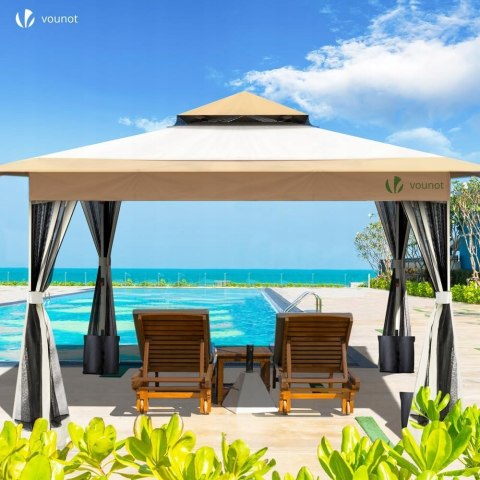 Altana z siatką Vounot 360 x 360 x 360cm tworzywo sztuczne