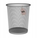 Kosz na śmieci metalowy Detectalia 10 l srebrny