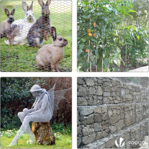 Ogrodzenie z siatki sześciokątne VOUNOT ocynk 1x50M