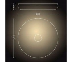 PHILIPS HUE STRUANA ŁAZIENKOWA LAMPA SUFITOWA 27W