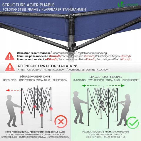 Pawilon ogrodowy Vounot 4 ścianki 3 x 3 x 3m
