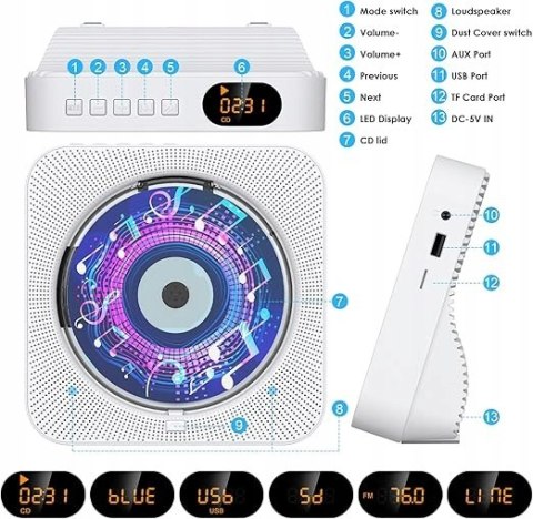 Radioodtwarzacz Gueray KC-718 Bluetooth biały