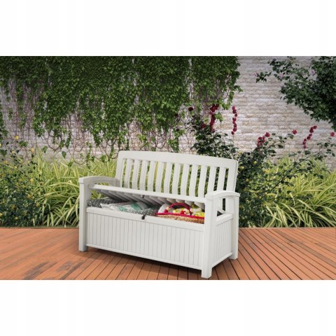 Skrzynia ławka ogrodowa Keter Hudson Patio Bench White 227L