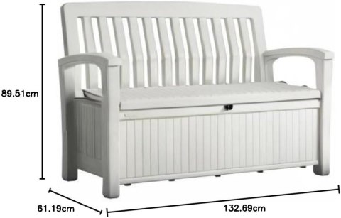 Skrzynia ławka ogrodowa Keter Hudson Patio Bench White 227L