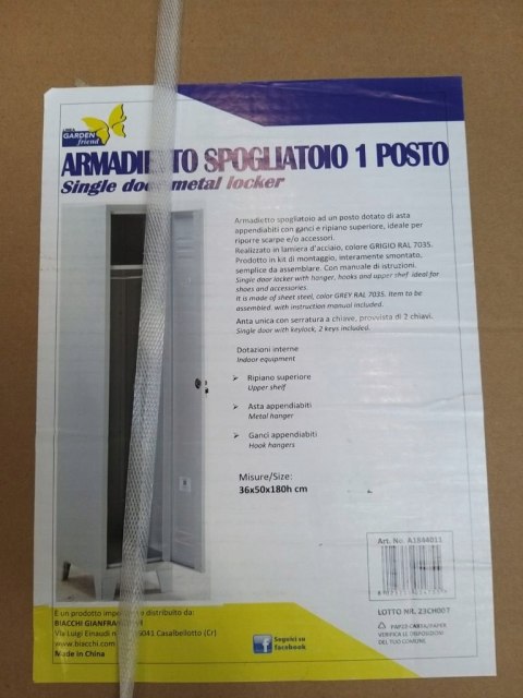 Szafka BHP na klucze jednodrzwiowa Garden Friend A1844011 180 cm x 36 cm