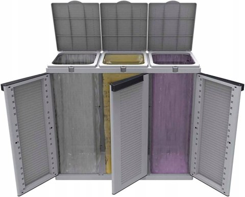 Szafka do segregacji odpadów TERRY ECOCAB 3330L 3 drzwiowa szara