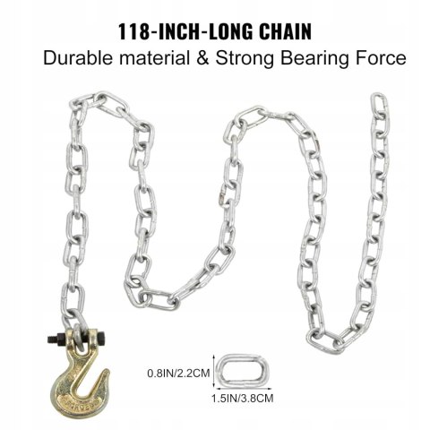 Wyciągacz słupków w kształcie litery T VEVOR 110 x 15 x 15 cm z łańcuchem