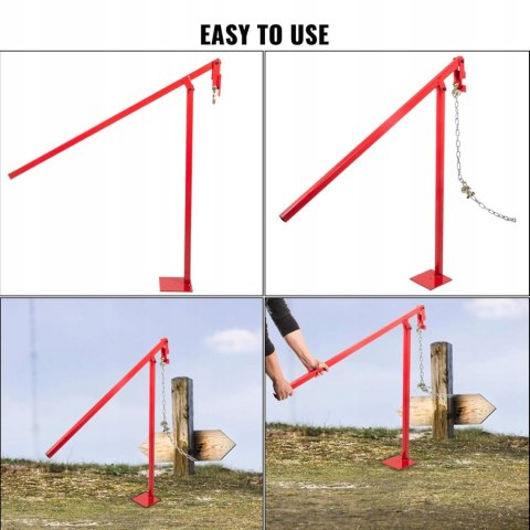 Wyciągacz słupków w kształcie litery T VEVOR 110 x 15 x 15 cm z łańcuchem