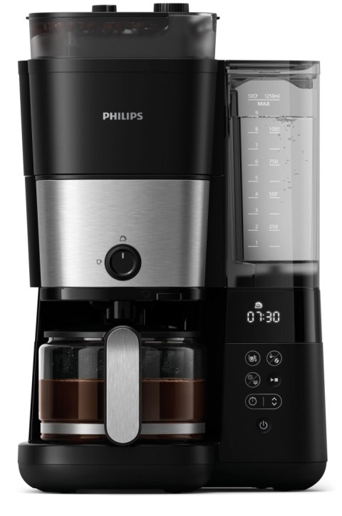 Ekspres przelewowy Philips HD7900/50 1,25 l czarny wbudowany młynek