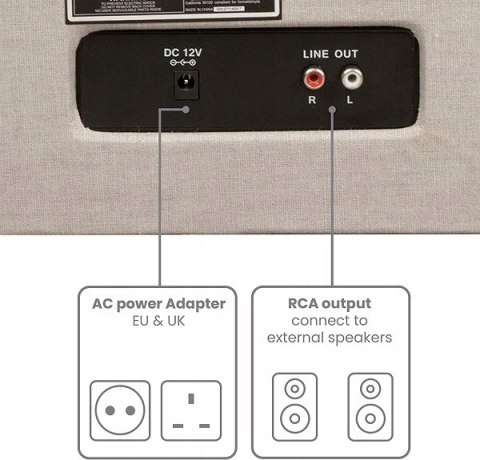 Gramofon Crosley Bermuda 33/45 RPM BT RCA CR6233D-BK4 (N)